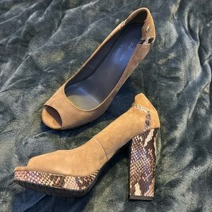 calvin klein snake print heels